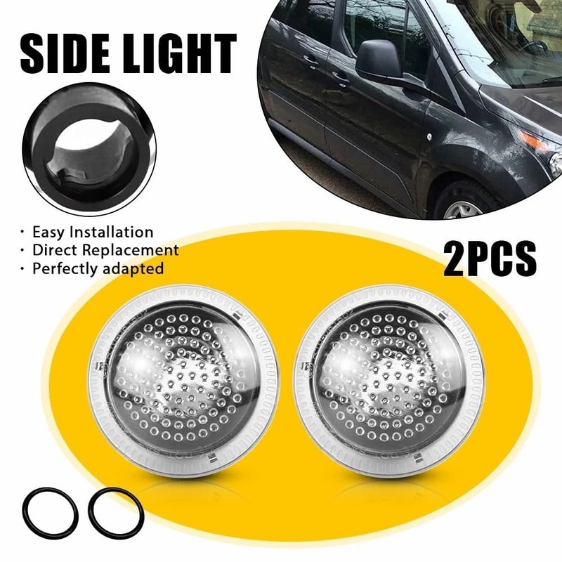 Waterproof Clear Side Fender Turn Signal LightRepeater Fit Durable LED Housing 8