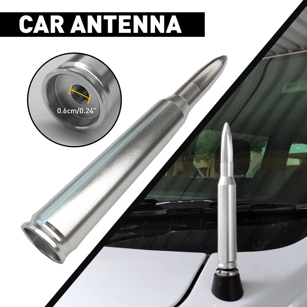 Cal Silver Bullet Antenna Universal FM Radio Replacement Durable Aluminum Antenna For Cars Boost Si 8