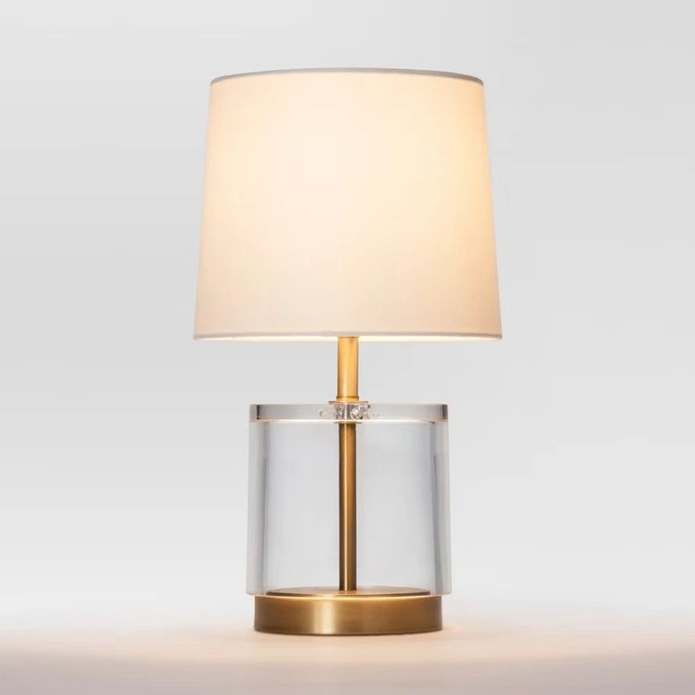 Stylish Modern Acrylic Accent Lamp LED Bulb Brass Finish For Home Decor 0