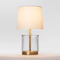 stylish modern acrylic accent lamp, led bulb, brass finish for home decor