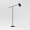 Black Floor Lamp With Adjustable Arm Swivel Shade Metal Base Perfect For Desk Or Living Room 1