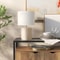 Modern Clover Table Lamp Cream Stylish Ceramic Base With Linen Shade 1
