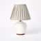 Gingham Print Ceramic Table Lamp With Pleated Shade CreamSage Green 0