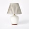 Gingham Print Ceramic Table Lamp With Pleated Shade CreamSage Green 0