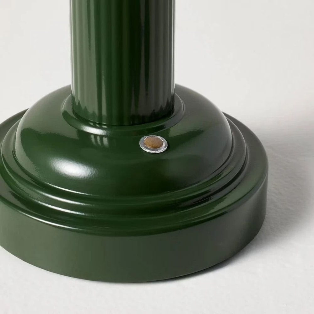 Fluted Metal Rechargeable Library Table Lamp Green Compact TouchActivated LED Light 3