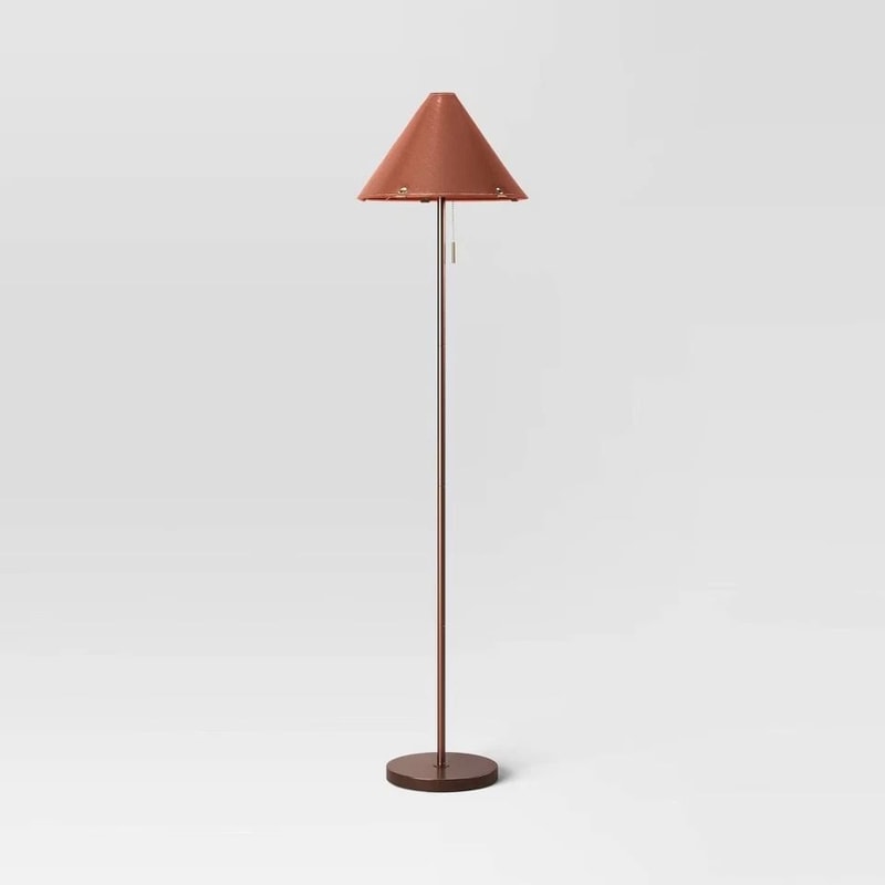 Leather Shade Floor Lamp In Brown Elegant Lighting Solution Threshold Floor Lamp For Living Room An 0