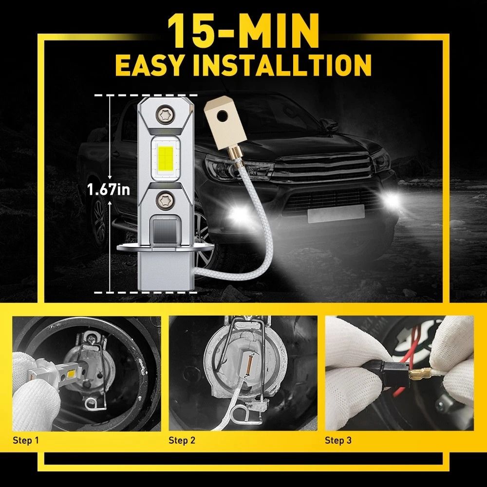 LED Fog Light Bulb Super Bright White DRL Lamp Conversion Kit Waterproof 4