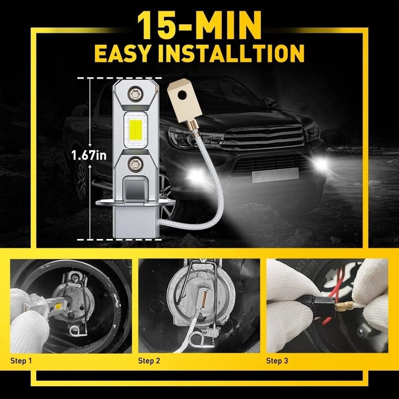 LED Fog Light Bulb Super Bright White DRL Lamp Conversion Kit Waterproof 4