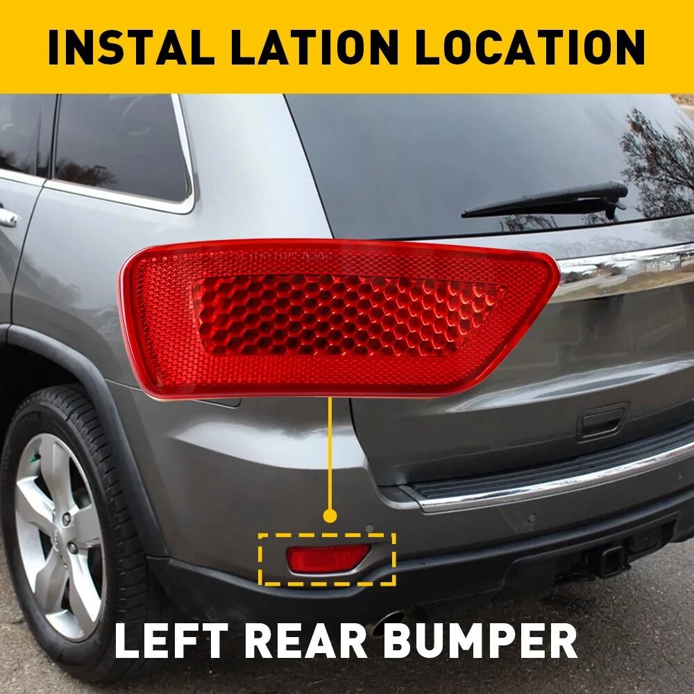 Durable Reflector Light Rear Left Driver Side Bumper Waterproof Easy Install Dust Scratch Resistan 6