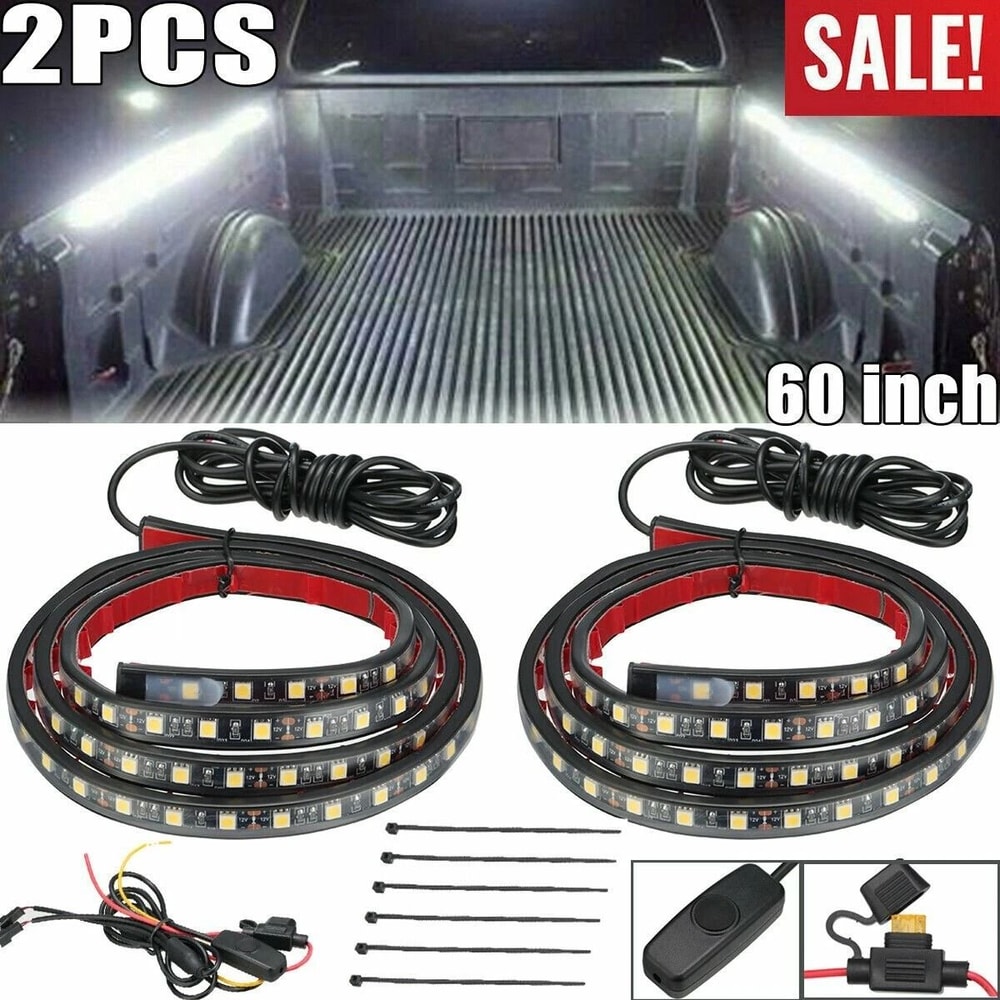 Waterproof LED Cargo Truck Bed Lighting Kit White Light Pickups Boats Trailers 1
