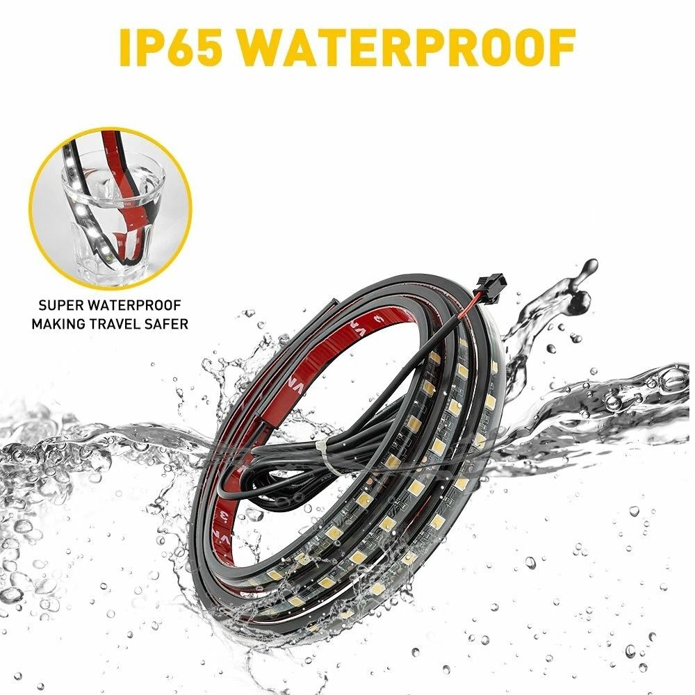 Waterproof LED Cargo Truck Bed Lighting Kit White Light Pickups Boats Trailers 3