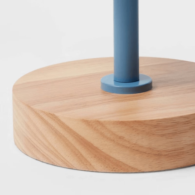 Pillowfort Kids Table Lamp Drum Shade Nightstand Light Wood And Metal Base 2