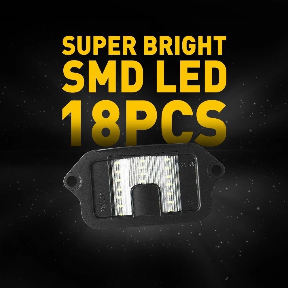 Full LED White SMD License Plate Light LEDs Waterproof Rear Light Lamp Bright Illumination Longlast 4