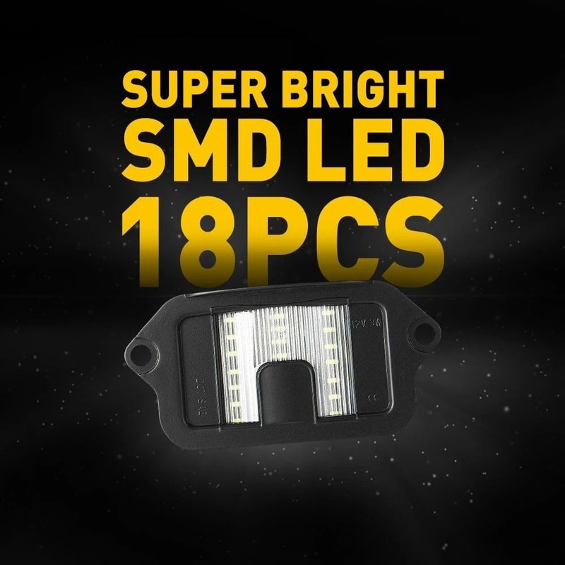 Full LED White SMD License Plate Light LEDs Waterproof Rear Light Lamp Bright Illumination Longlast 4