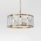Glam Glass Ceiling Chandelier Brass Metal Body Stylish Glass Shade Adjustable Hanging Light Fixture 2