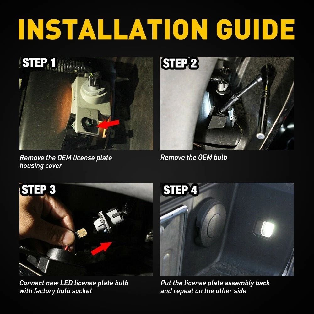 LED License Plate Light High Power White LED Replacement For Factory License Plate Bulb 7