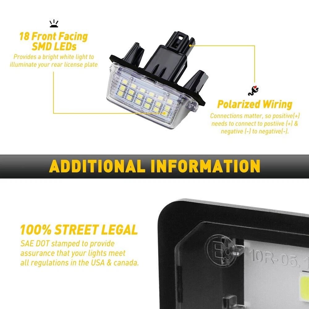 HighPowered Rear LED License Plate Light Brighter Than Plug And Play 8