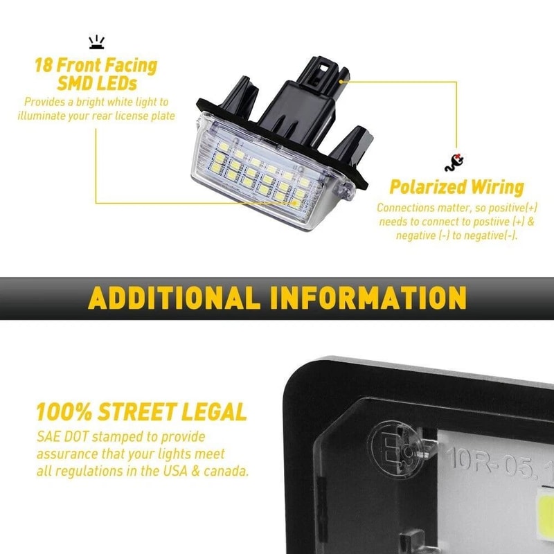 HighPowered Rear LED License Plate Light Brighter Than Plug And Play 8