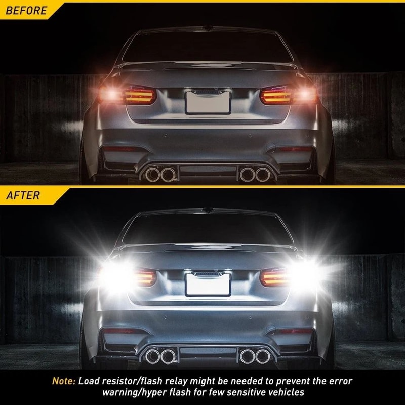 LED White Turn Signal Light Bulbs Back Up And Reverse Lights Waterproof High Power 2