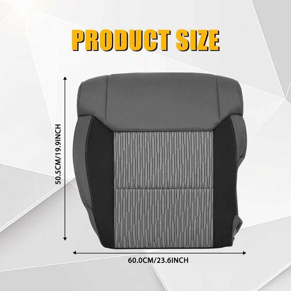 GrayBlack Bottom Cloth Seat Cover For Driver Passenger HighQuality Car Seat Protector Breathable Co