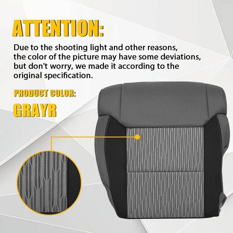 GrayBlack Bottom Cloth Seat Cover For Driver Passenger HighQuality Car Seat Protector Breathable Co