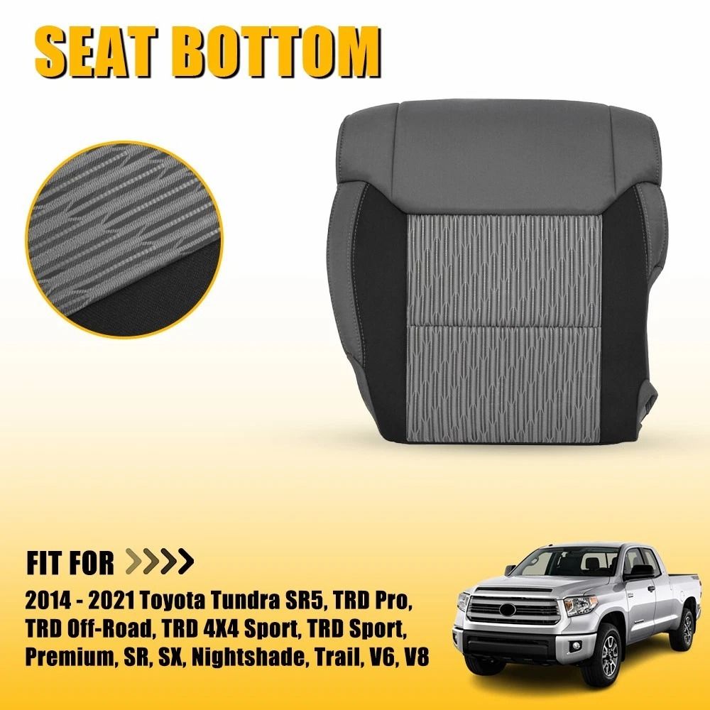 GrayBlack Bottom Cloth Seat Cover For Driver Passenger HighQuality Car Seat Protector Breathable Co
