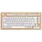 Wooden Wireless Keyboard Adjustable Typing Angle Battery Powered Compatible With Multiple Devices 0
