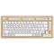 Wooden Wireless Keyboard Adjustable Typing Angle Battery Powered Compatible With Multiple Devices 0