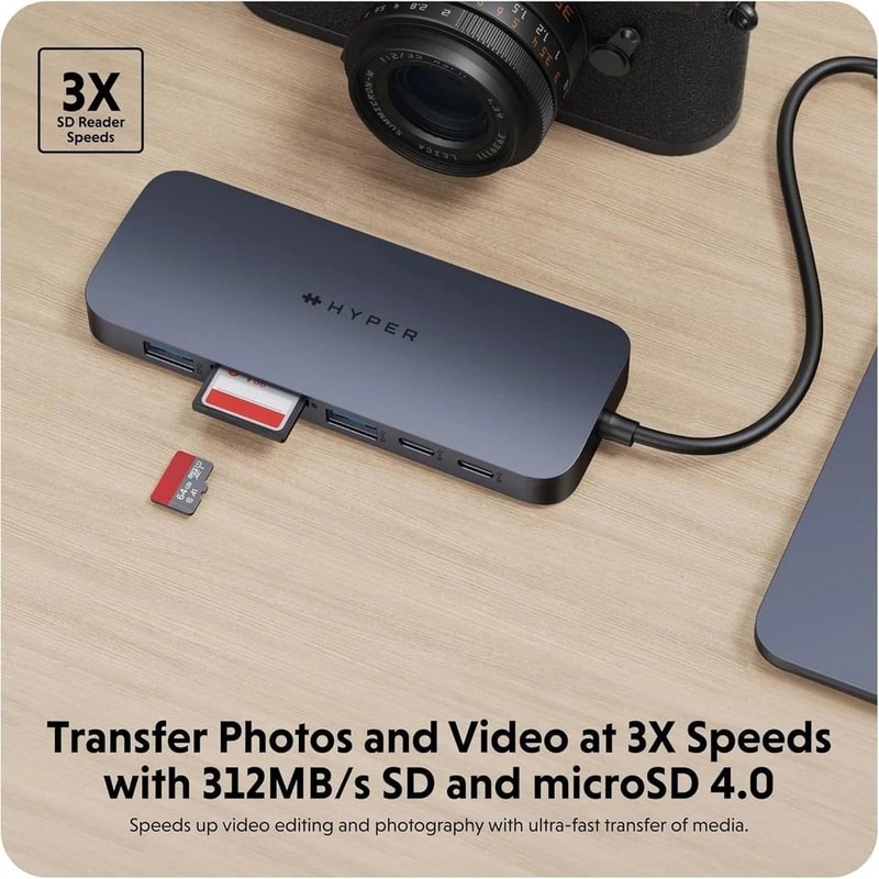 HyperDrive Next USB C Hub PD Charging UltraFast Data Transfer Monitor Support 3