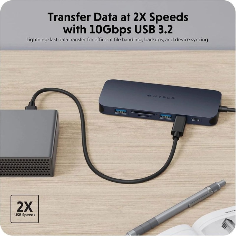 HyperDrive Next USB C Hub PD Charging UltraFast Data Transfer Monitor Support 4