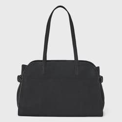a new day solid soft satchel handbag, black, large magnetic closure tote, double shoulder handles