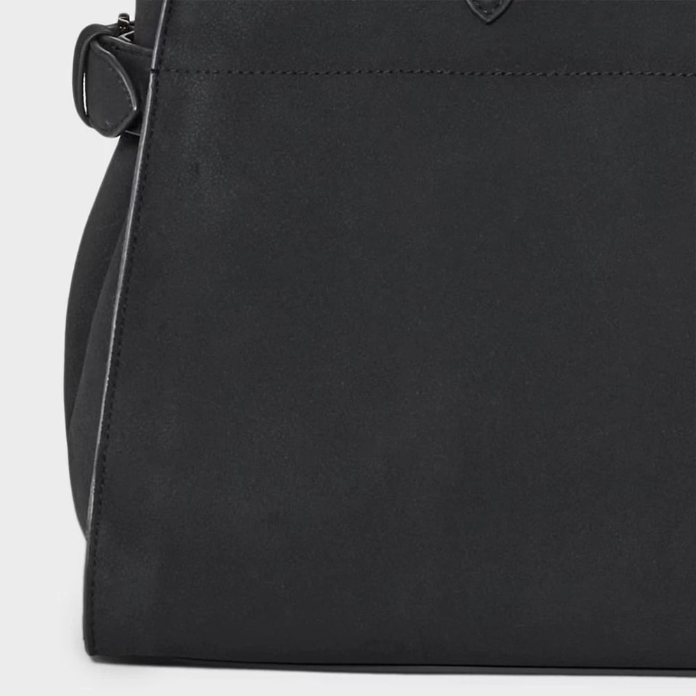 A New Day Solid Soft Satchel Handbag Black Large Magnetic Closure Tote Double Shoulder Handles 1