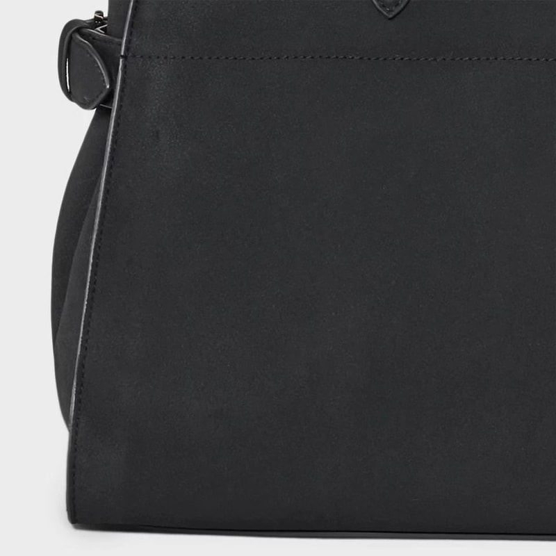 A New Day Solid Soft Satchel Handbag Black Large Magnetic Closure Tote Double Shoulder Handles 1