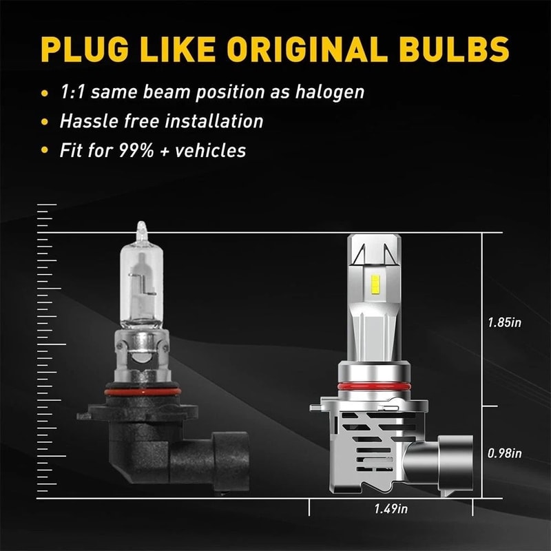 LED Headlight Bulbs Bright White Low And High Beam EnergySaving Easy Conversion For Safer Driving 4