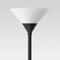 Stylish Torch Floor Lamp Slate Black Metal Design Dimmable Glass Cone Shade Rotary Switch For Bedro 1