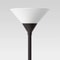 Stylish Torch Floor Lamp Slate Black Metal Design Dimmable Glass Cone Shade Rotary Switch For Bedro 1