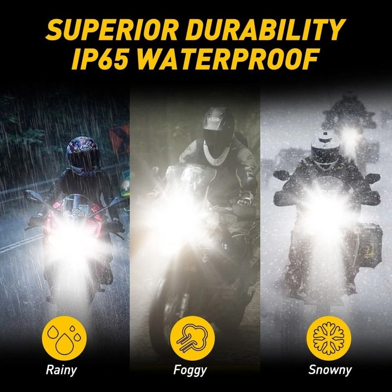 Super Bright LED Motorcycle Headlight Bulbs Kit High Low Beam White Waterproof Easy Install 1