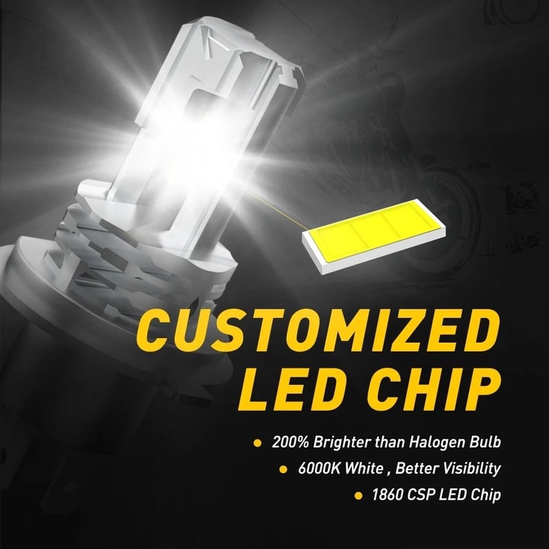 Super Bright LED Motorcycle Headlight Bulbs Kit High Low Beam White Waterproof Easy Install 2