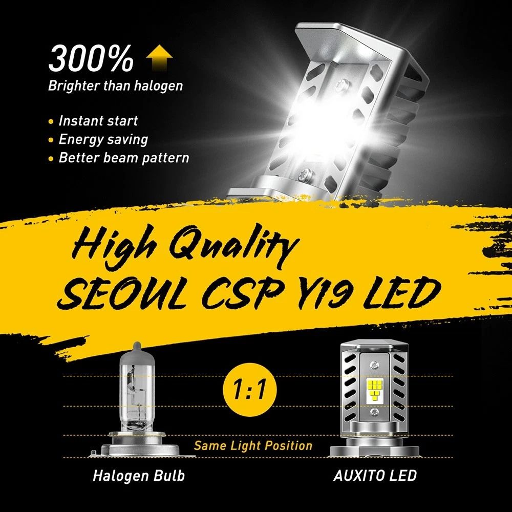 Super Bright LED Motorcycle Headlight Bulbs Kit High Low Beam White Waterproof Easy Install 4