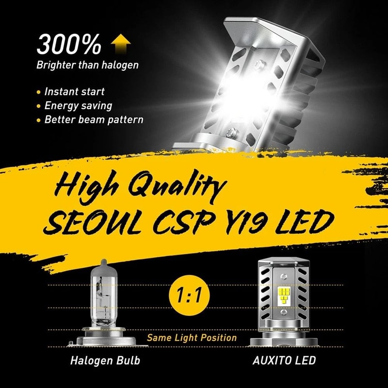 Super Bright LED Motorcycle Headlight Bulbs Kit High Low Beam White Waterproof Easy Install 4