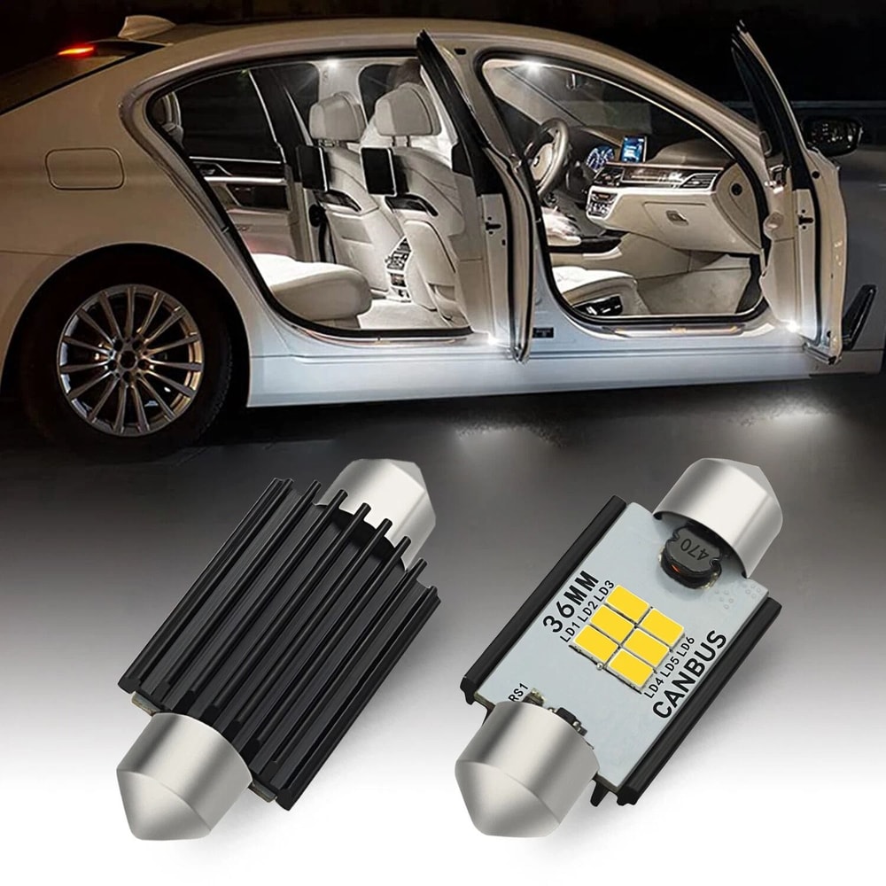 White LED License Plate Tag Lights LED Bulbs Interior DomeMapTrunk Lights Canbus Error Free Long Li 0