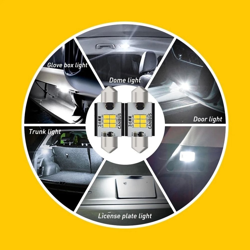 White LED License Plate Tag Lights LED Bulbs Interior DomeMapTrunk Lights Canbus Error Free Long Li 6