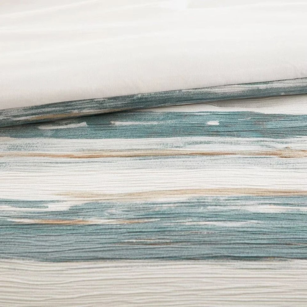 Blue Queen Watercolor Striped Bedding Set Comforter Shams And Decorative Pillows For Stylish Bedroo 2