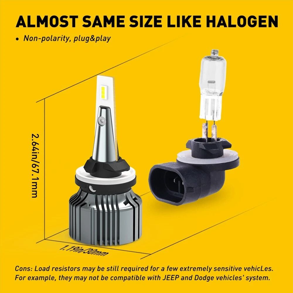 White High Power ED Fog Light LED Driving Bulbs DRL Waterproof 5