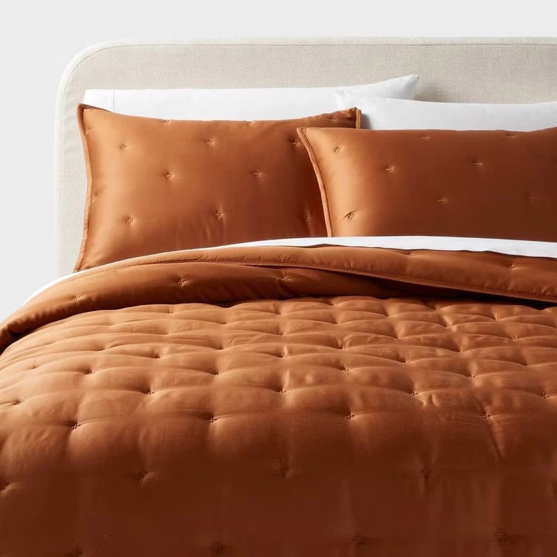 FullQueen Comforter Set Copper Soft Shams Thread Count Cooling Comforter And Sham Set Threshold 4