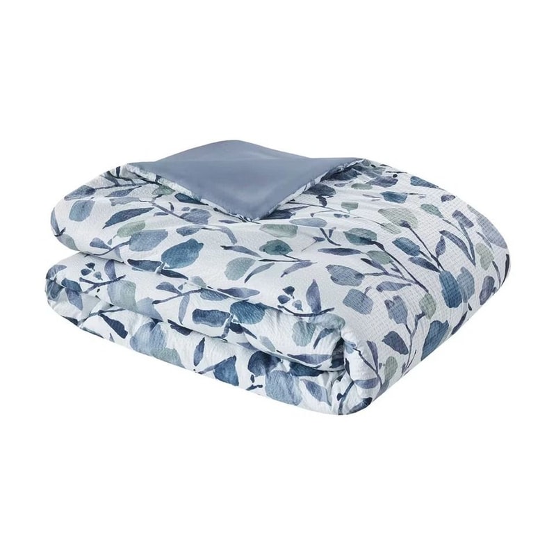 Seersucker Bedding Set Extra Long Comforter Tulip Print Bedding Set With Decorative Pillows White 1