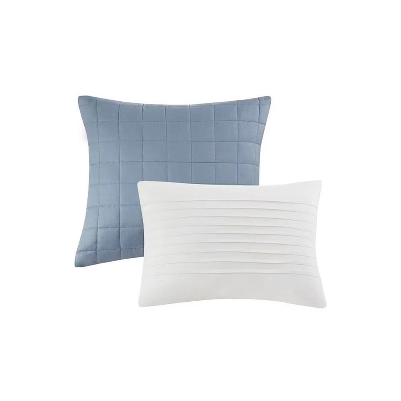 Seersucker Bedding Set Extra Long Comforter Tulip Print Bedding Set With Decorative Pillows White 3