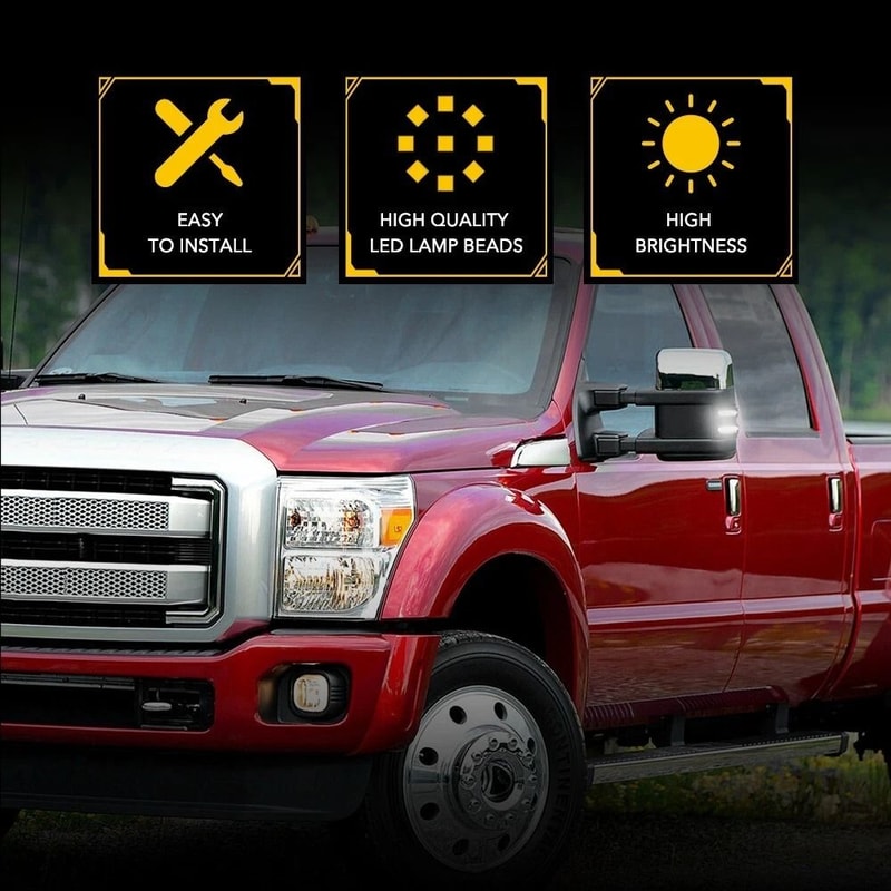 LED Turn Signal Light For Clear Side Mirror White High Brightness Durable Simple Installation 4