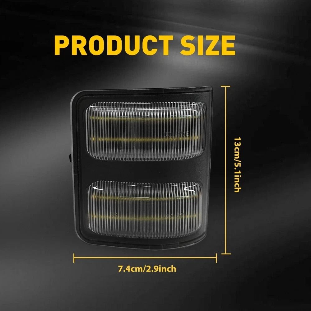 LED Turn Signal Light For Clear Side Mirror White High Brightness Durable Simple Installation 5