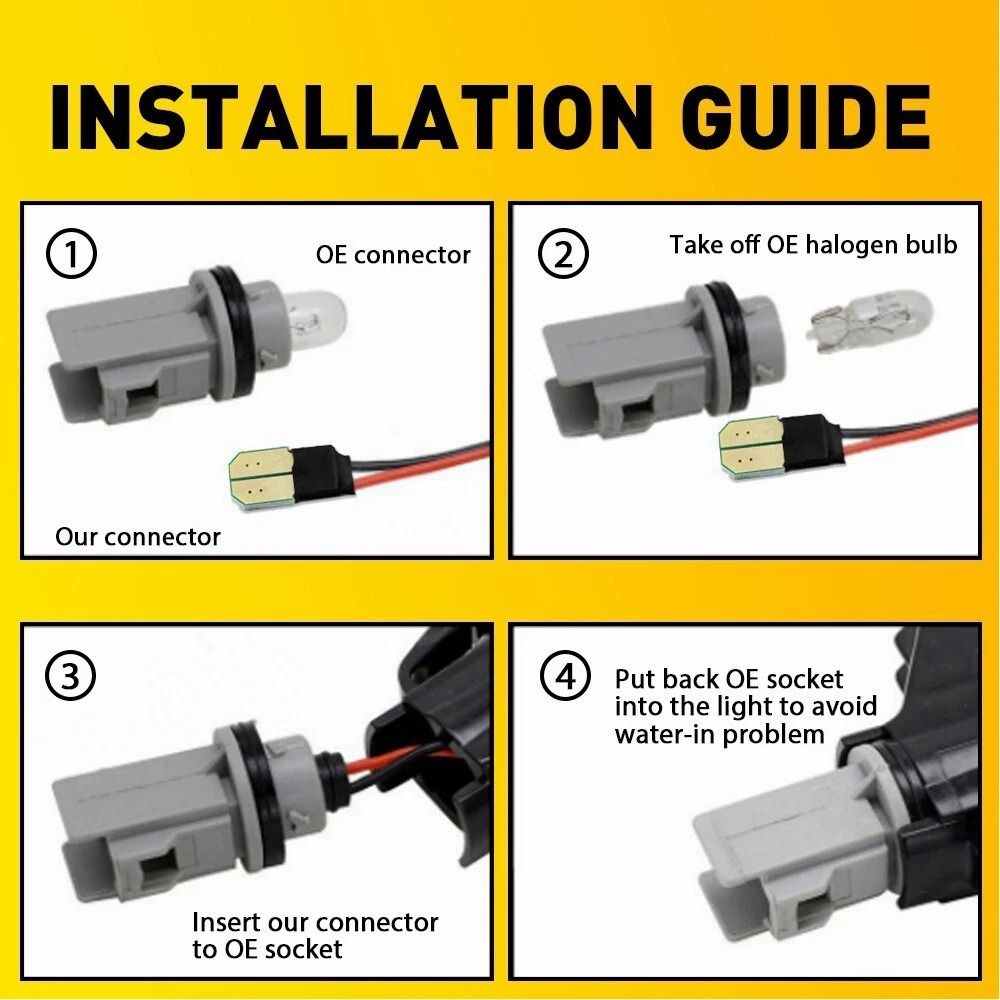 LED Turn Signal Light For Clear Side Mirror White High Brightness Durable Simple Installation 7